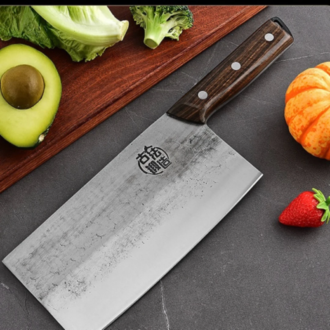 古法锻造斩切刀持久锋利实木手柄菜刀家用厨师砍切刀具好磨耐用