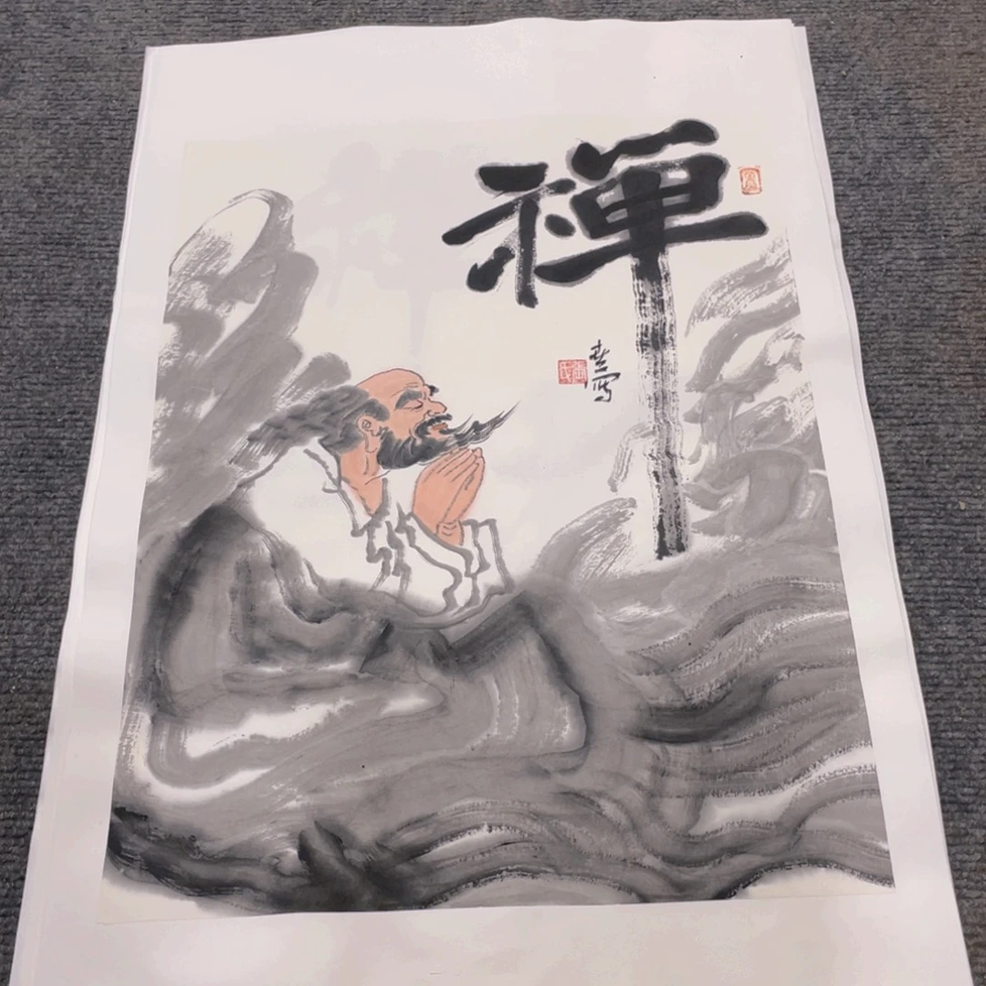 国画1.4平尺纯手绘人物国画