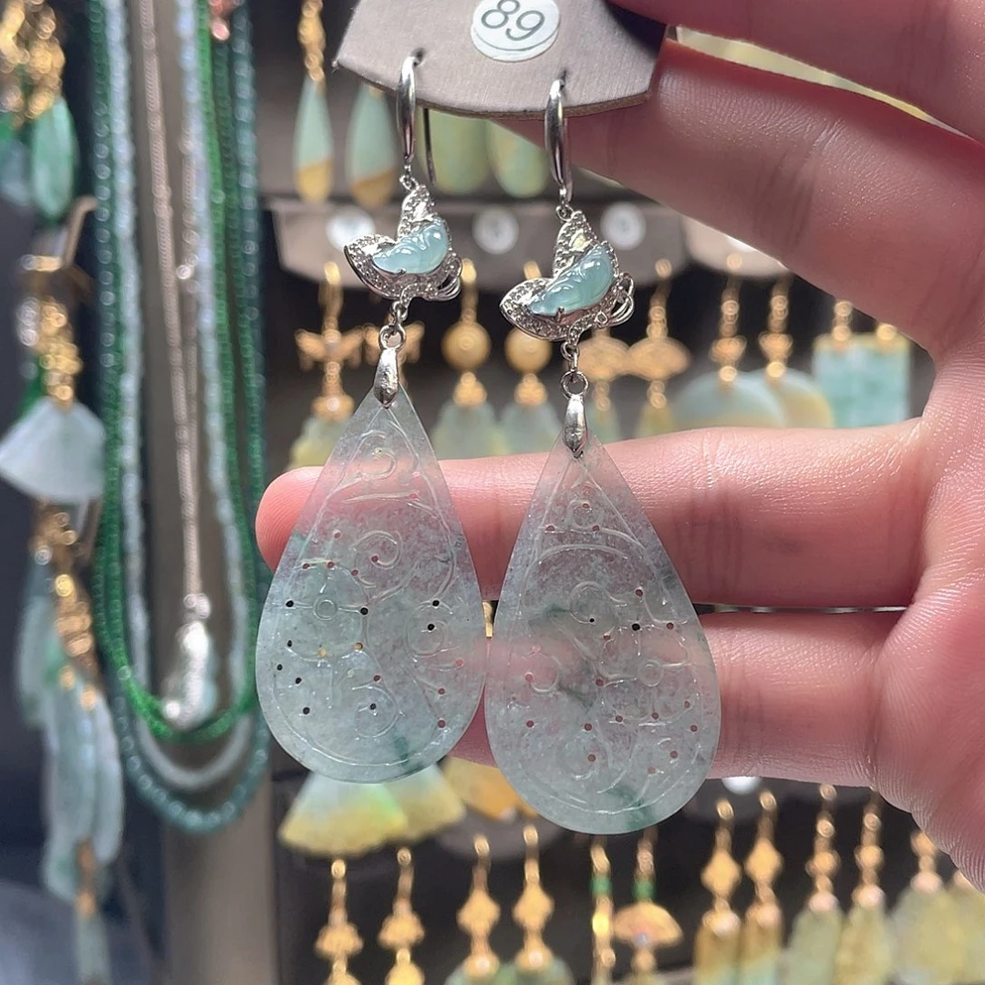 翡翠未镶嵌耳饰翡翠