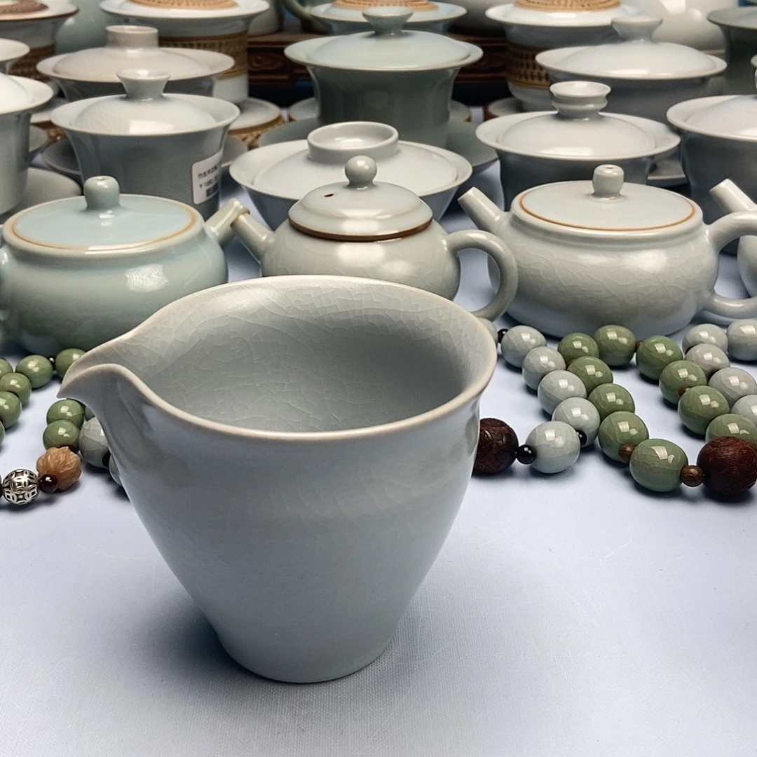 杯仿古月白釉公道杯原矿原釉原产地