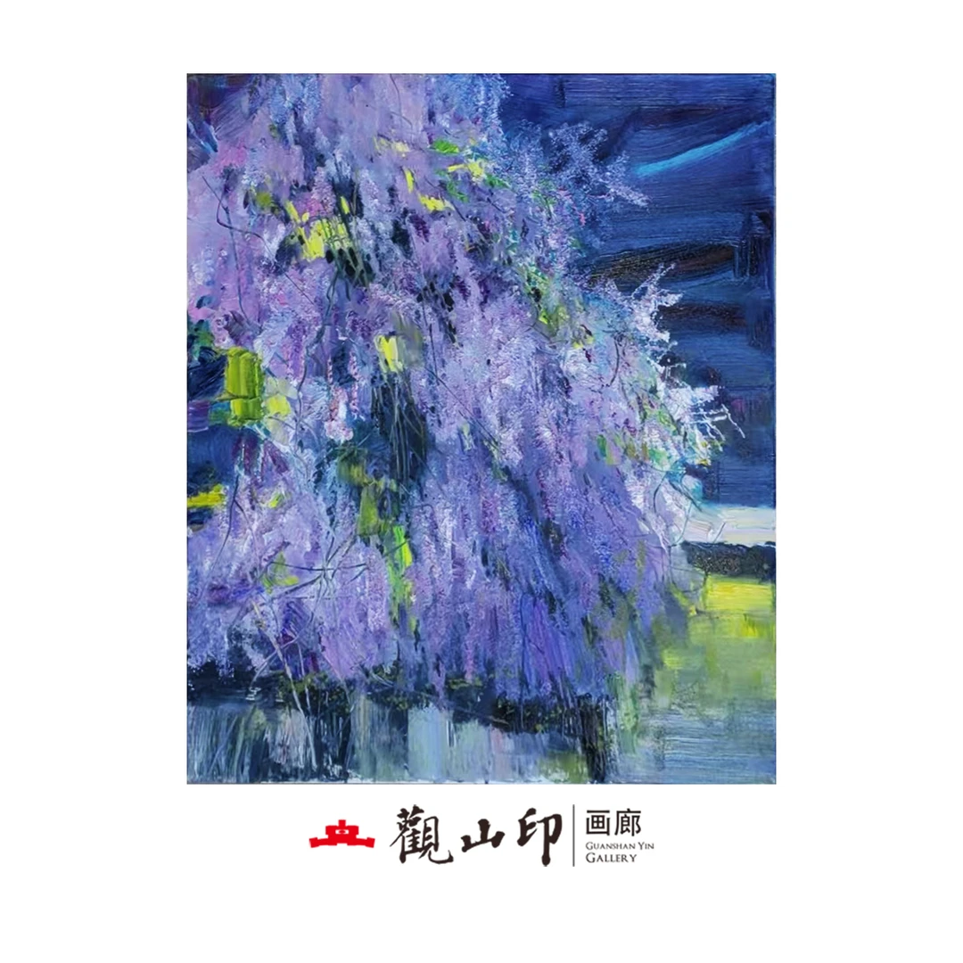 SMK原创手绘风景油画100x80cm美式复古风玄关沙发背景挂画4315