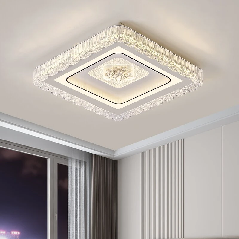 【钢化玻璃】中山灯具护眼led吸顶灯家用卧室主卧灯语音圆形正方形