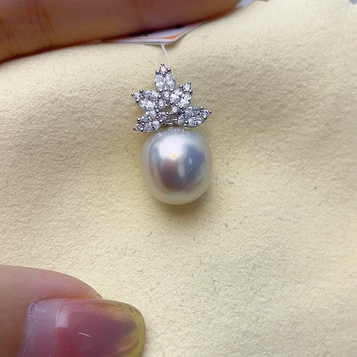 颈饰银S925镶嵌海水珍珠w77