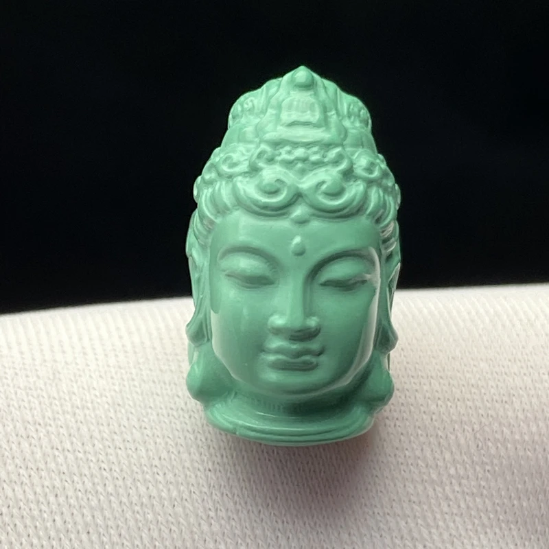 精品瓷高绿色10/16mm法相观音背云吊坠挂件提溜手串项链diy配件饰