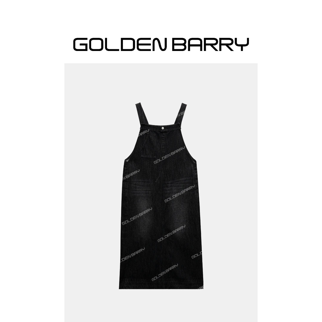 GOLDENBARRY|303067“酷感背带”解构开衩背带裙【1】