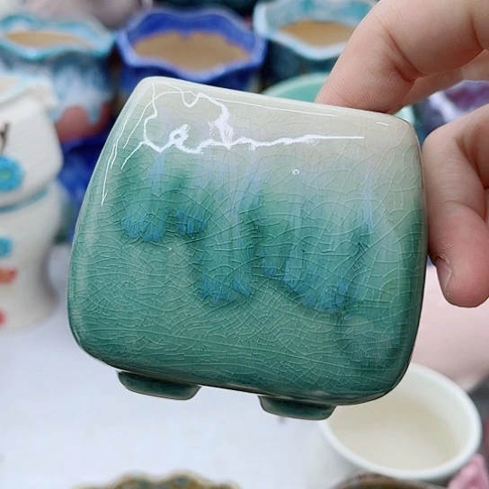 多肉绿植陶瓷花盆9.9包邮，有空