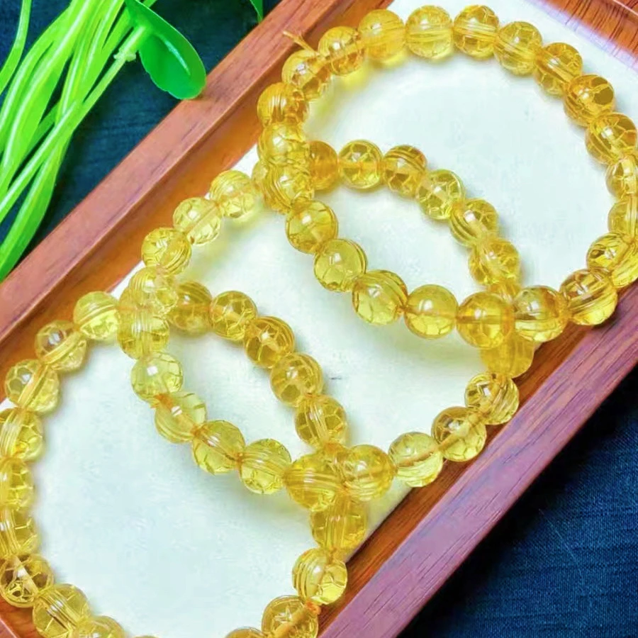 PS336天然金珀雕刻富甲天下手串时尚百搭手链多样性发一件