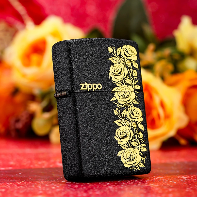 ZIPPO打火机密语蔷薇防风煤油黑色送男友礼盒520个性官方520DYJ1