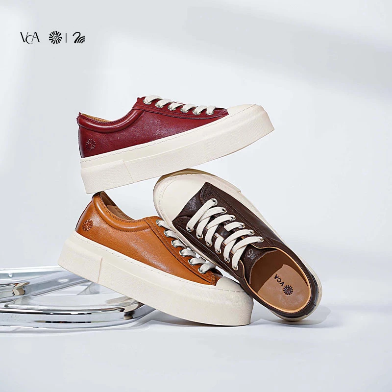 VCA休闲鞋女子增高车缝线休闲鞋板鞋厚底春季低帮blokette