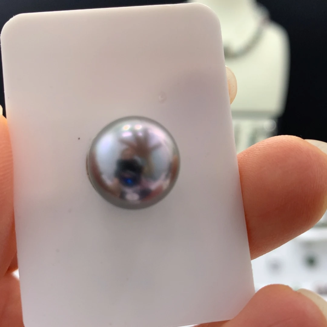 定制海水珍珠裸珠未镶嵌13.2mm胭脂粉