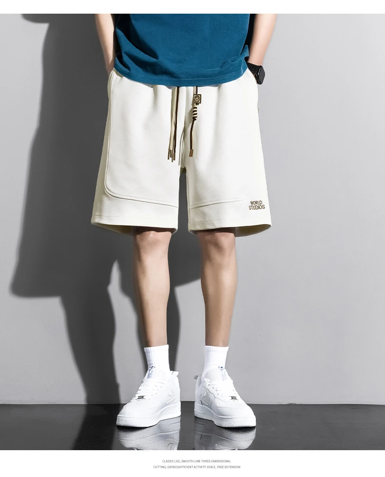 大码80-300斤夏季宽松短裤港风ins五分裤男士外穿休闲裤运动裤子