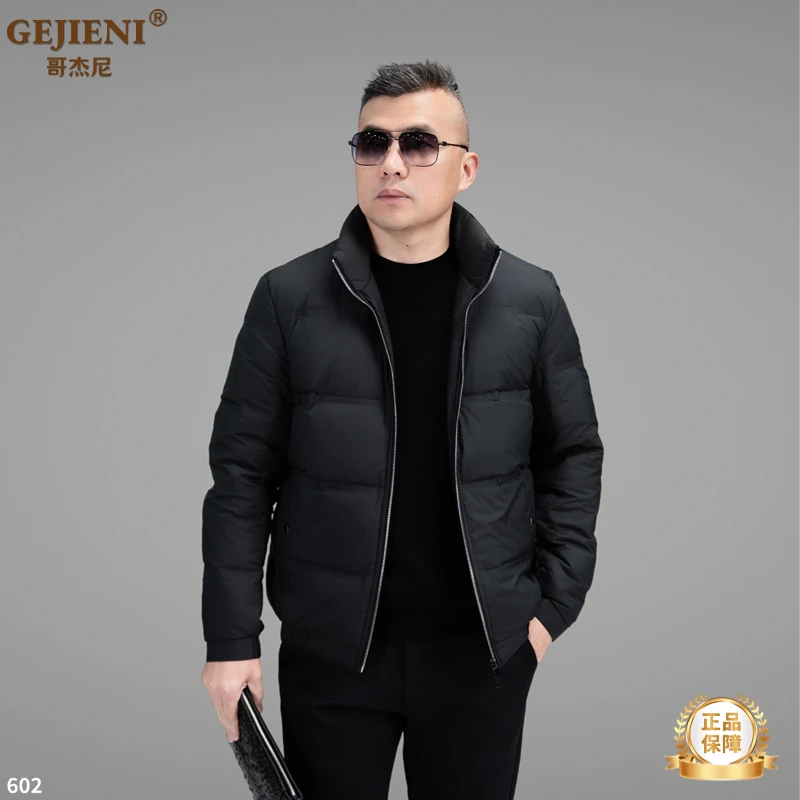 【新国标90白鸭绒】哥杰尼冬季新款男士高端轻奢立领羽绒服G602