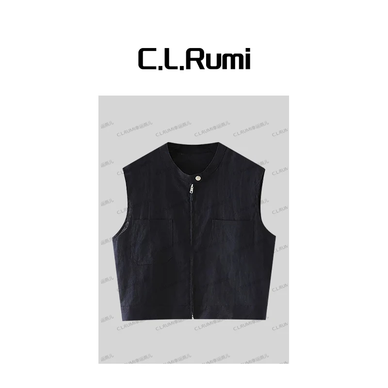 【燕子甄选】“idol马甲”25夏薄休闲亚麻叠穿显瘦无袖坎肩马甲6988bx