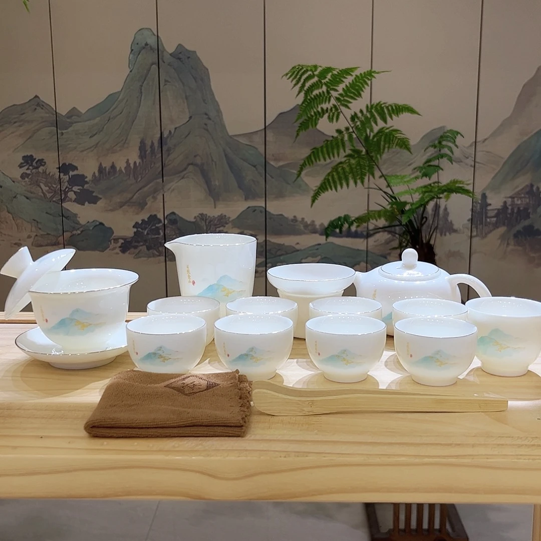 【都彩】日照金山羊脂玉瓷16头