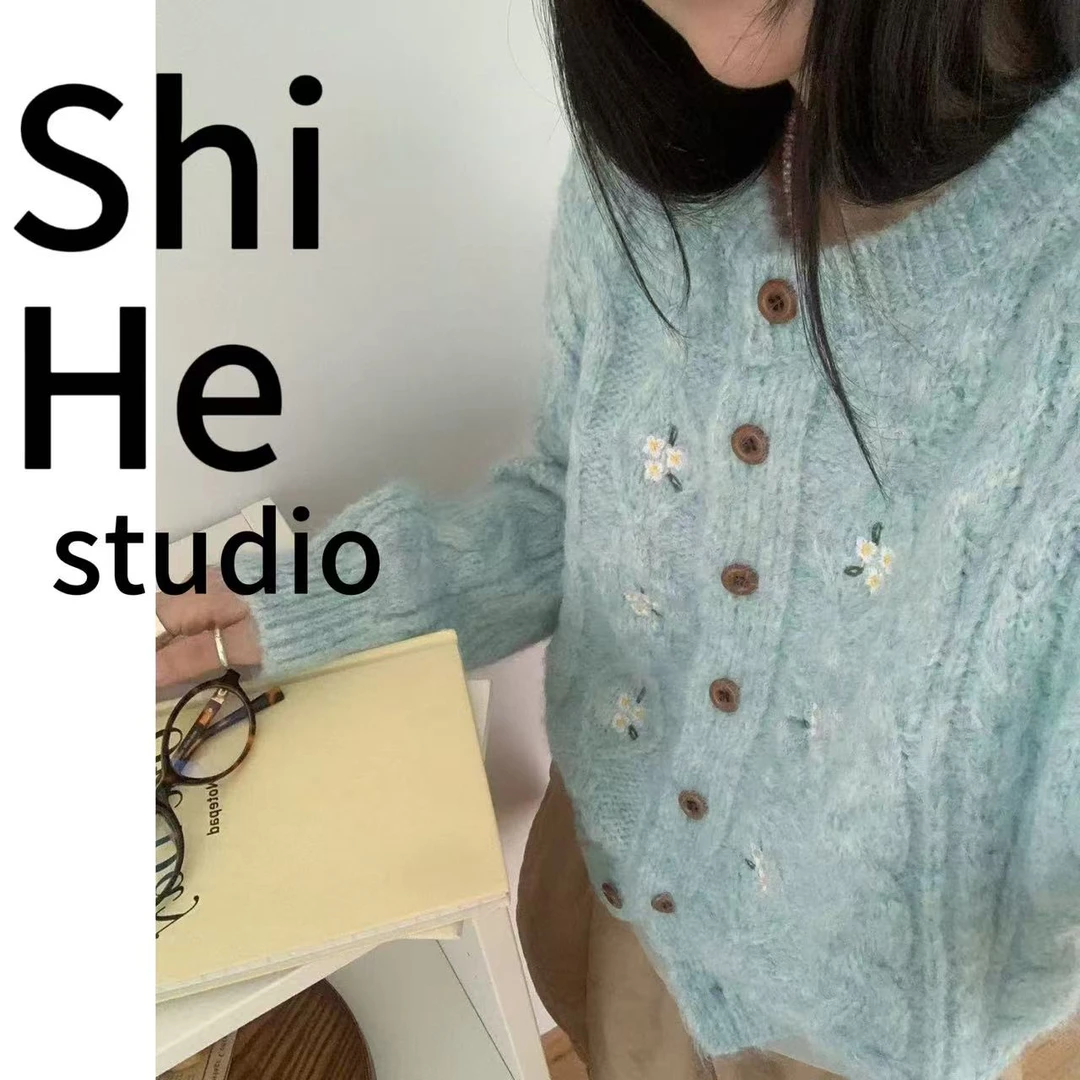 【001-100】秋冬长袖针织衫毛衣网红百搭宽松韩版时尚休闲显瘦开衫