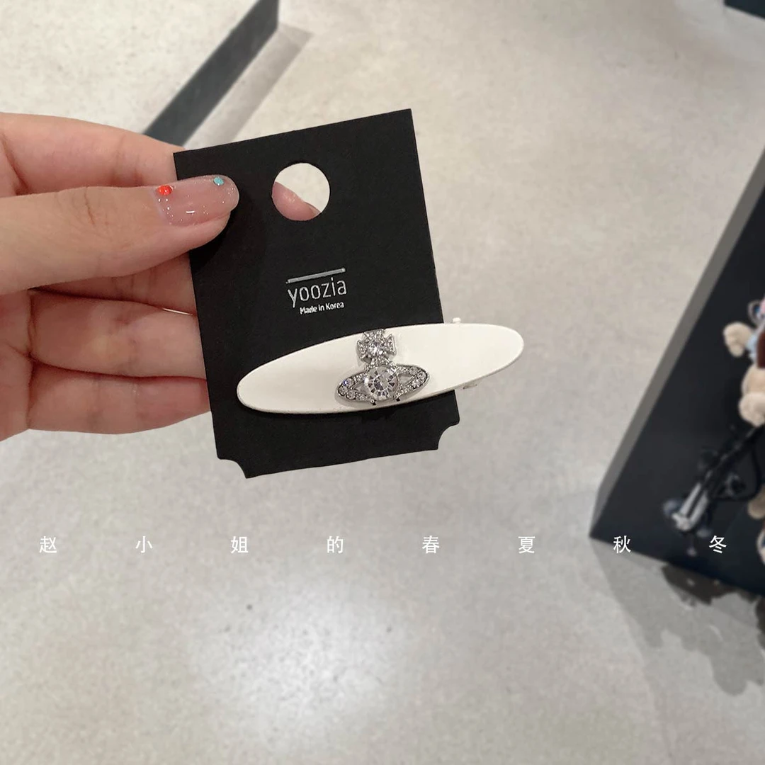 韩国发饰银色星球水钻夏季新款侧边刘海发夹百搭前额碎发简约BB夹