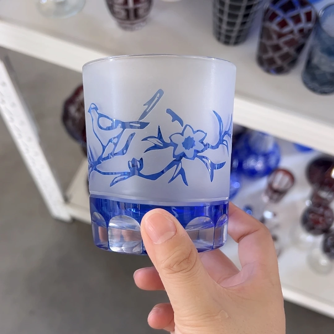 水晶玻璃高脚款微瑕一个