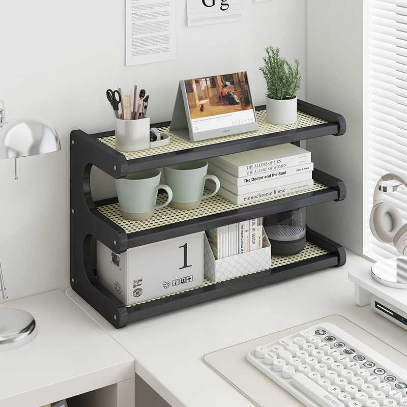 桌面置物架桌上收纳架多层书架小层架搁板木架子工位改造整理神器