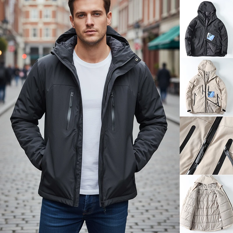 大茑攀登系防水高效保暖秋冬男户外连帽冲锋棉衣加厚夹克棉服外套