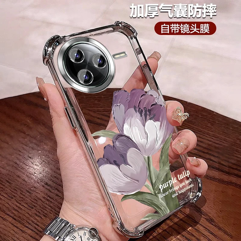 带镜头膜适用红米k80手机壳四角防摔软壳K80pro透明全包网红个性