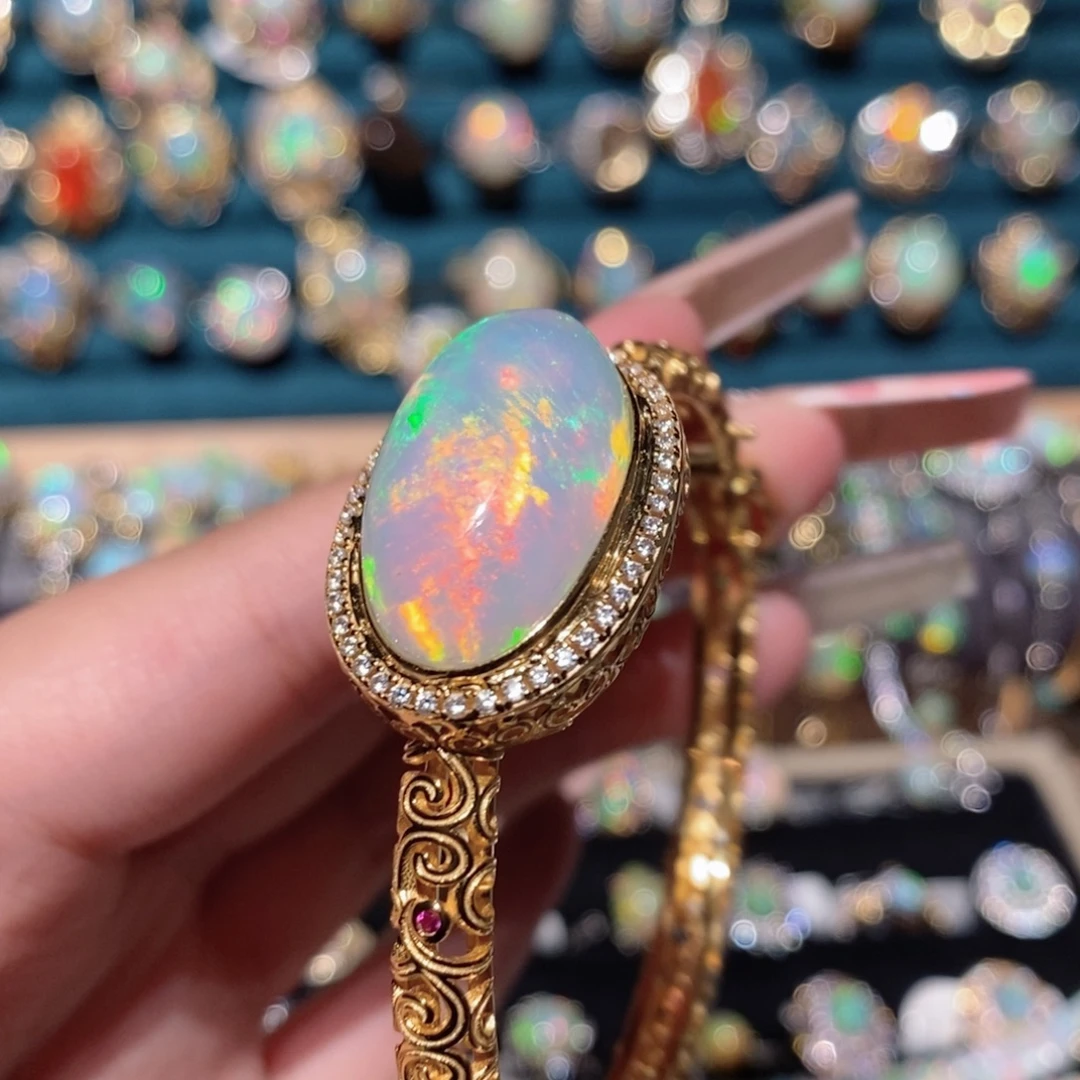 欧泊银S925镶嵌手镯