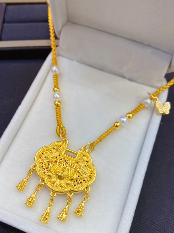 足金999璎珞锁编织项链