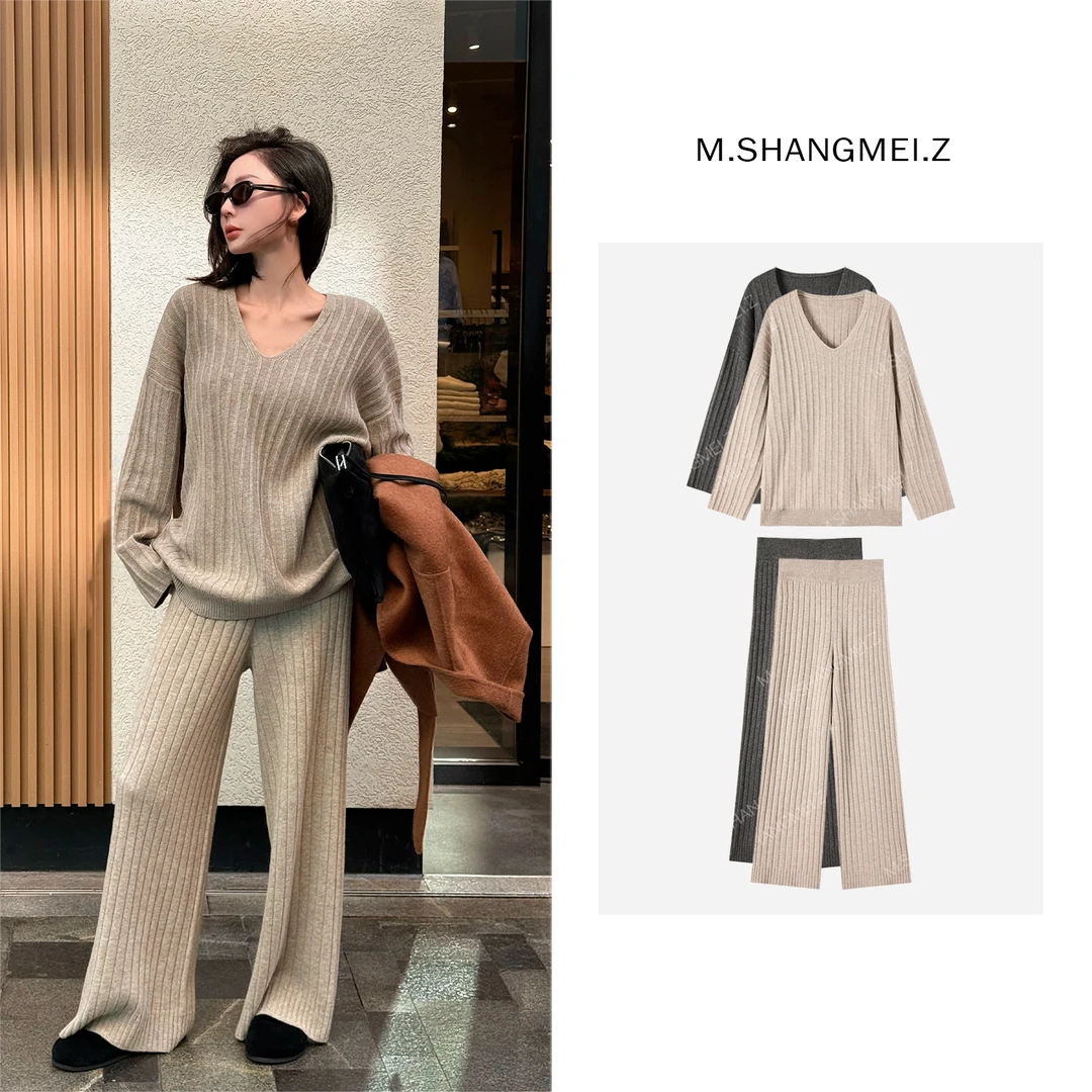 M.SHANGMEI.Z/沐熙【告白】美大哥绵羊毛保暖羊绒时尚套装X113205