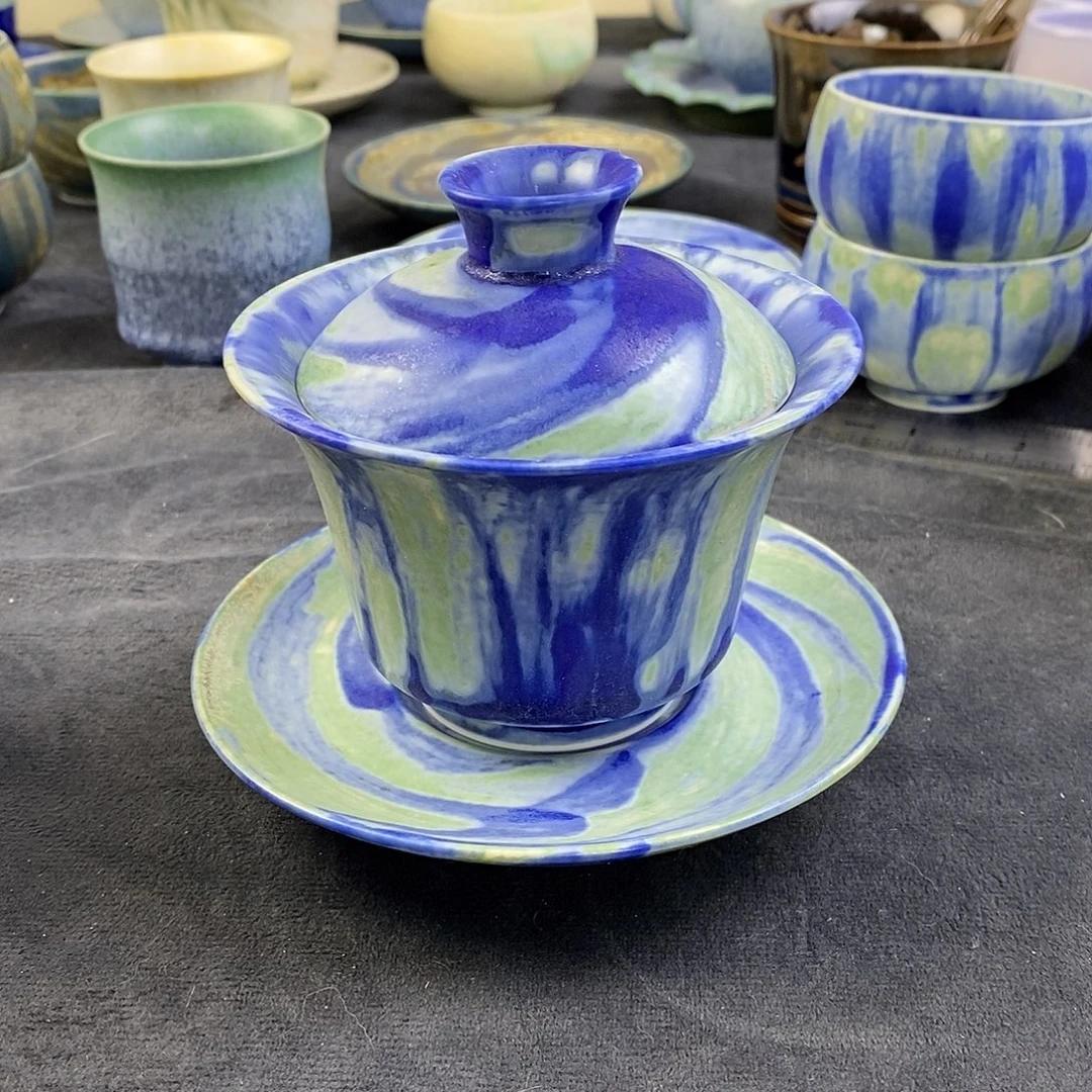 景德镇高温颜色釉盖碗