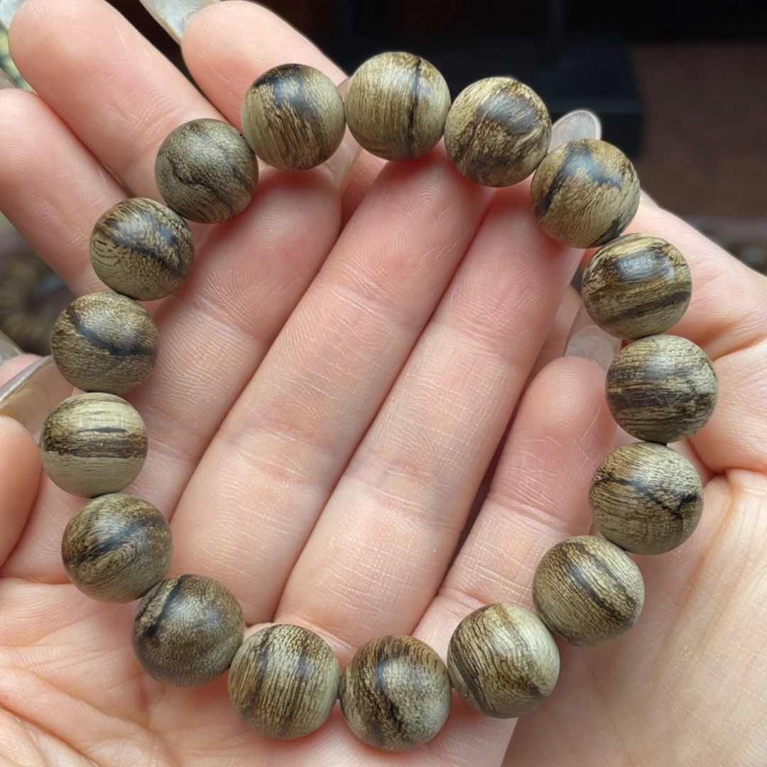 沉香手串天然野达拉干沉香虎皮纹1.2单圈 10.5克