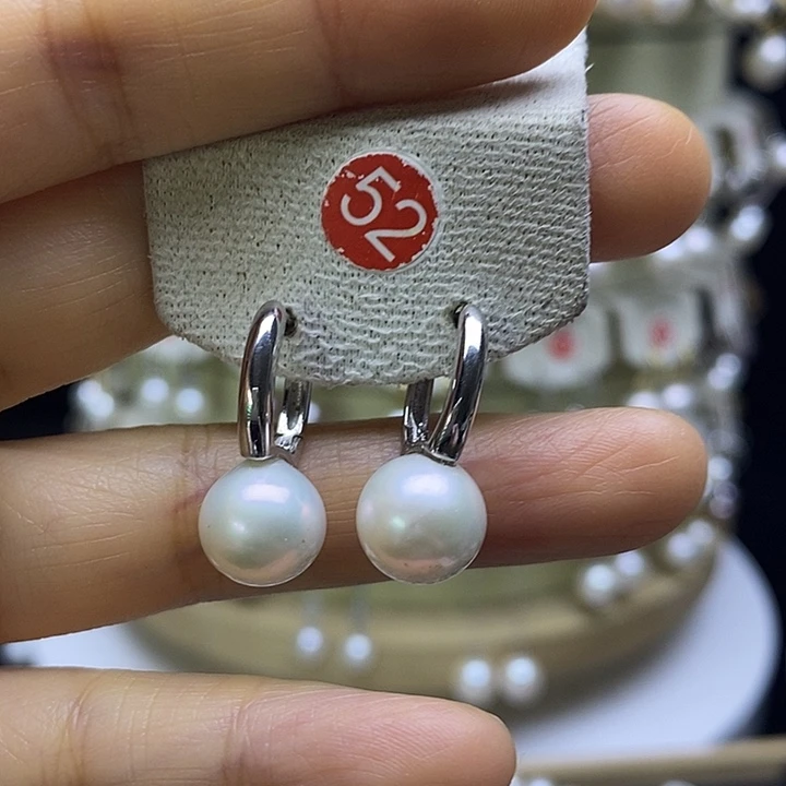 淡水珍珠耳饰银S925镶嵌