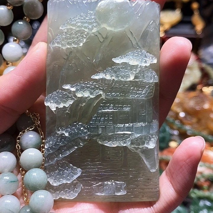 岫玉未镶嵌毛衣链