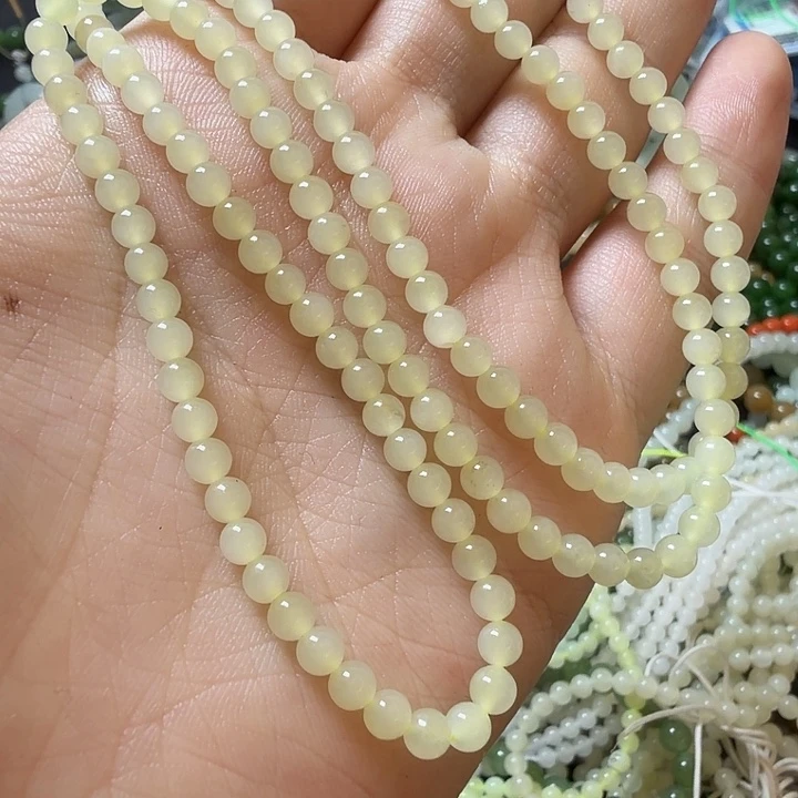 和田玉未镶嵌手链卡4冰黄口多圈