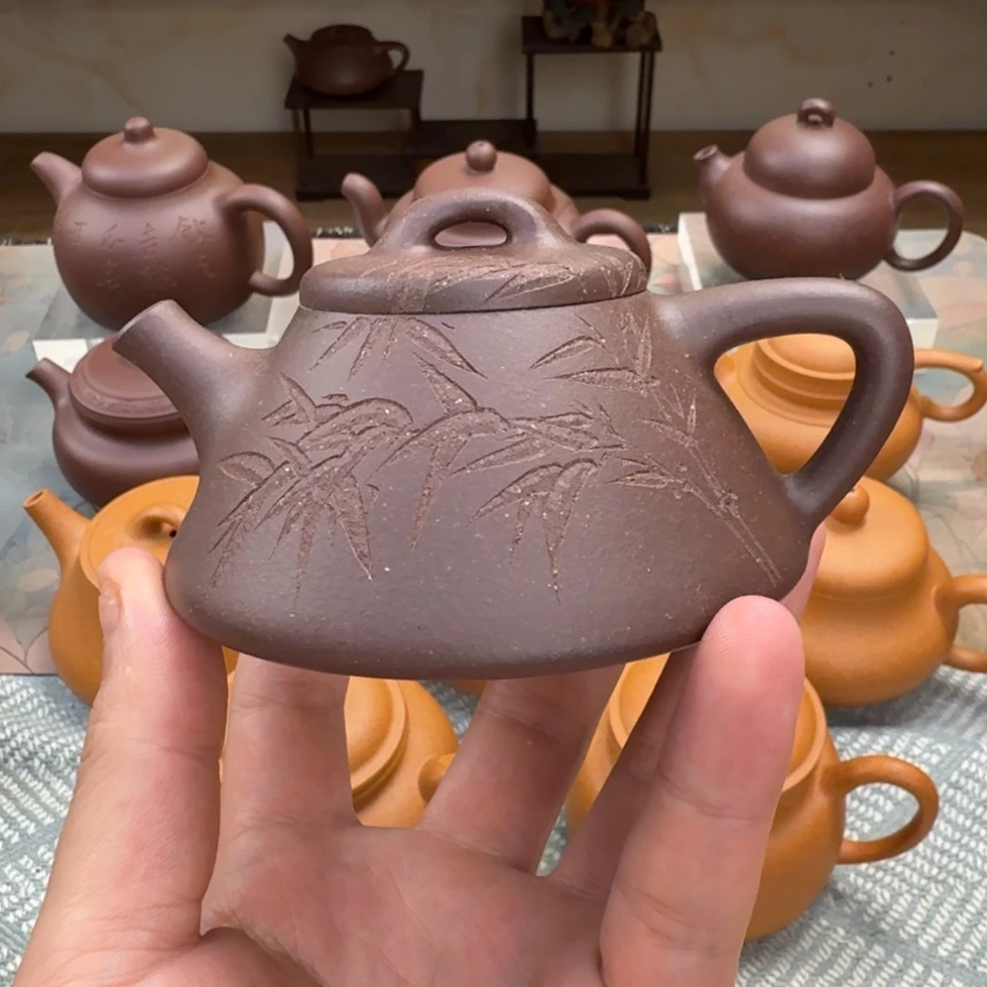紫砂茶壶微瑕 启瓢 紫泥 140cc