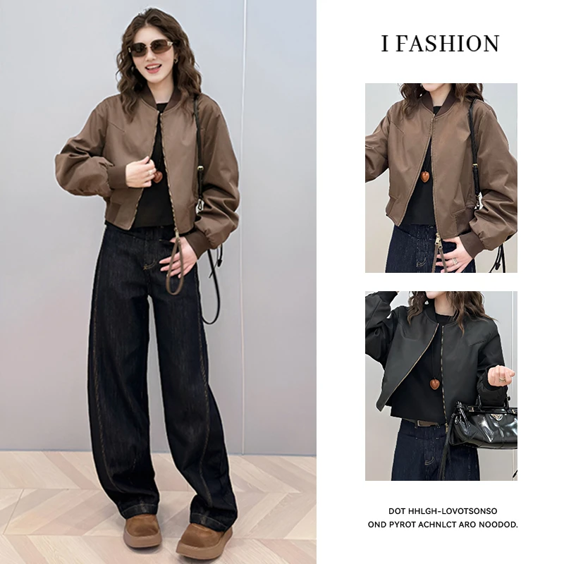 小个子时尚百搭短外套女2025年秋冬新款宽松休闲减龄棒球夹克上衣