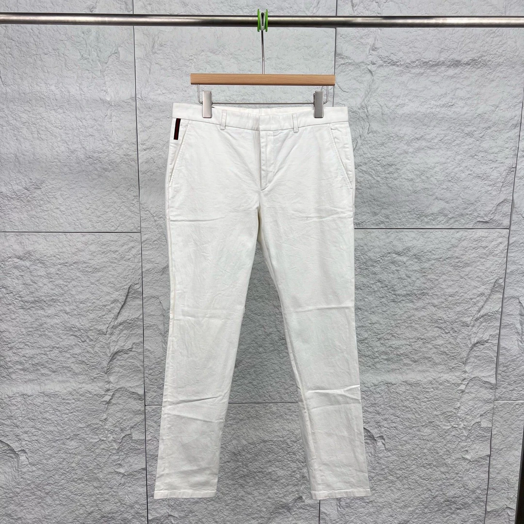 95新 GUCCI/古驰 48码/白色纯色长款牛仔裤/14024633