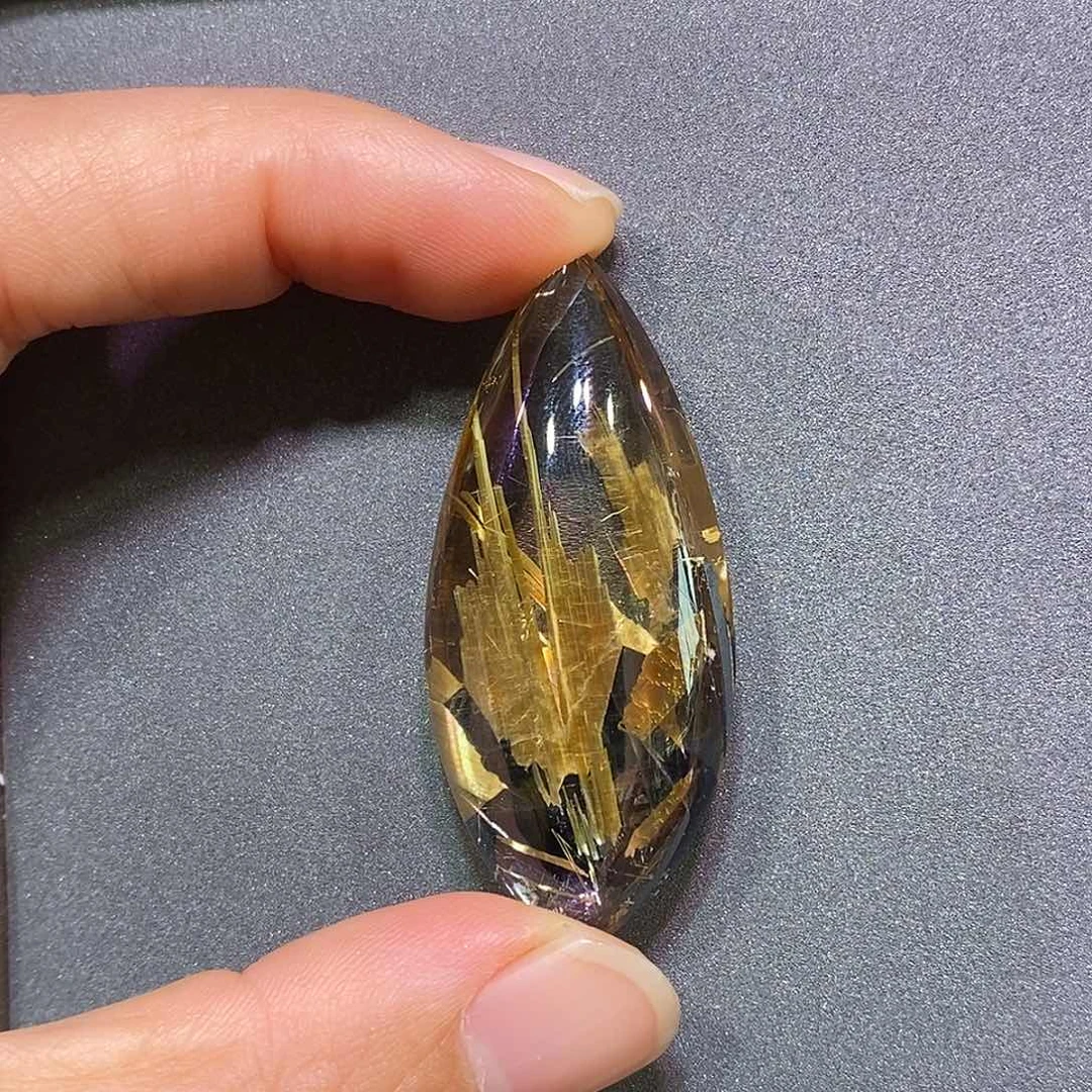 吊坠(赠链)未镶嵌水晶金钛晶吊坠