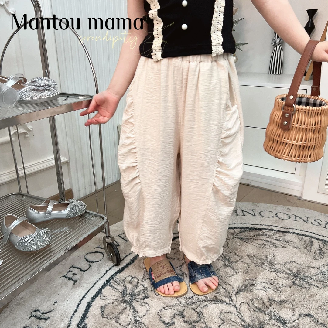 【Mt studio】【现货】女童夏款山本九分裤韩版休闲时尚童装防蚊裤