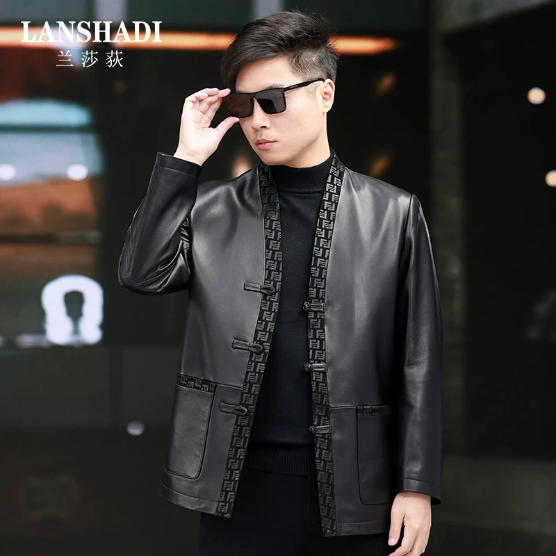 春季新款头层新西兰头层小绵羊皮真皮衣高档新国风夹克外套25131