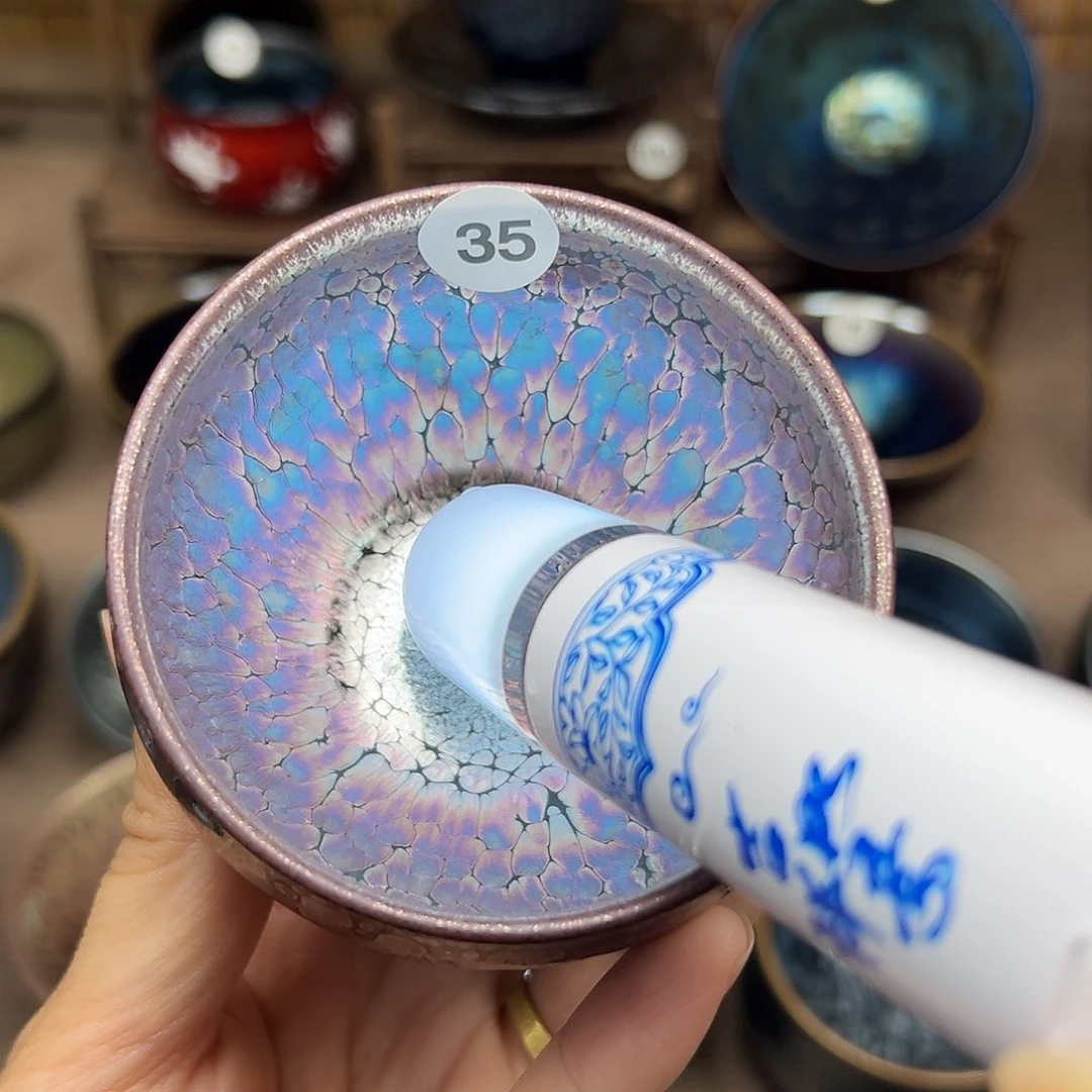 茶盏彩金建盏主人杯