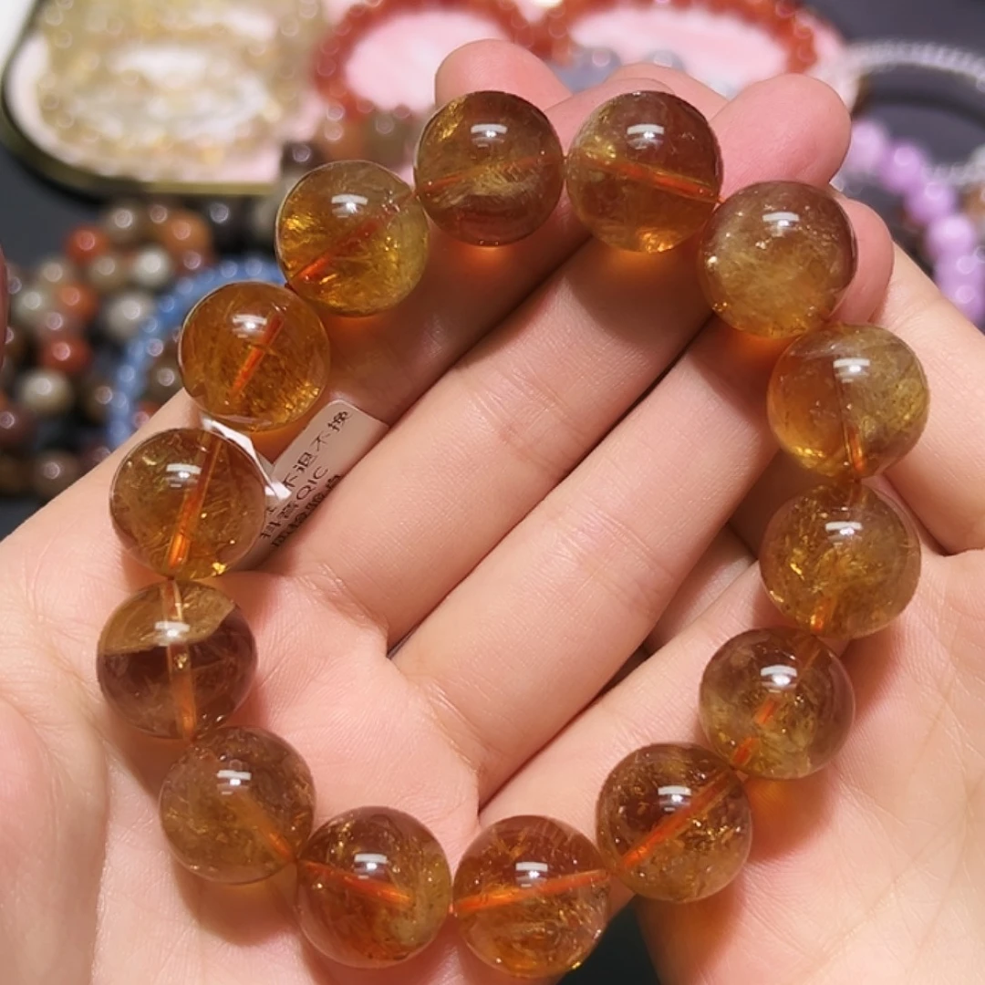 未镶嵌手链水晶巴西黄水16毫米16号