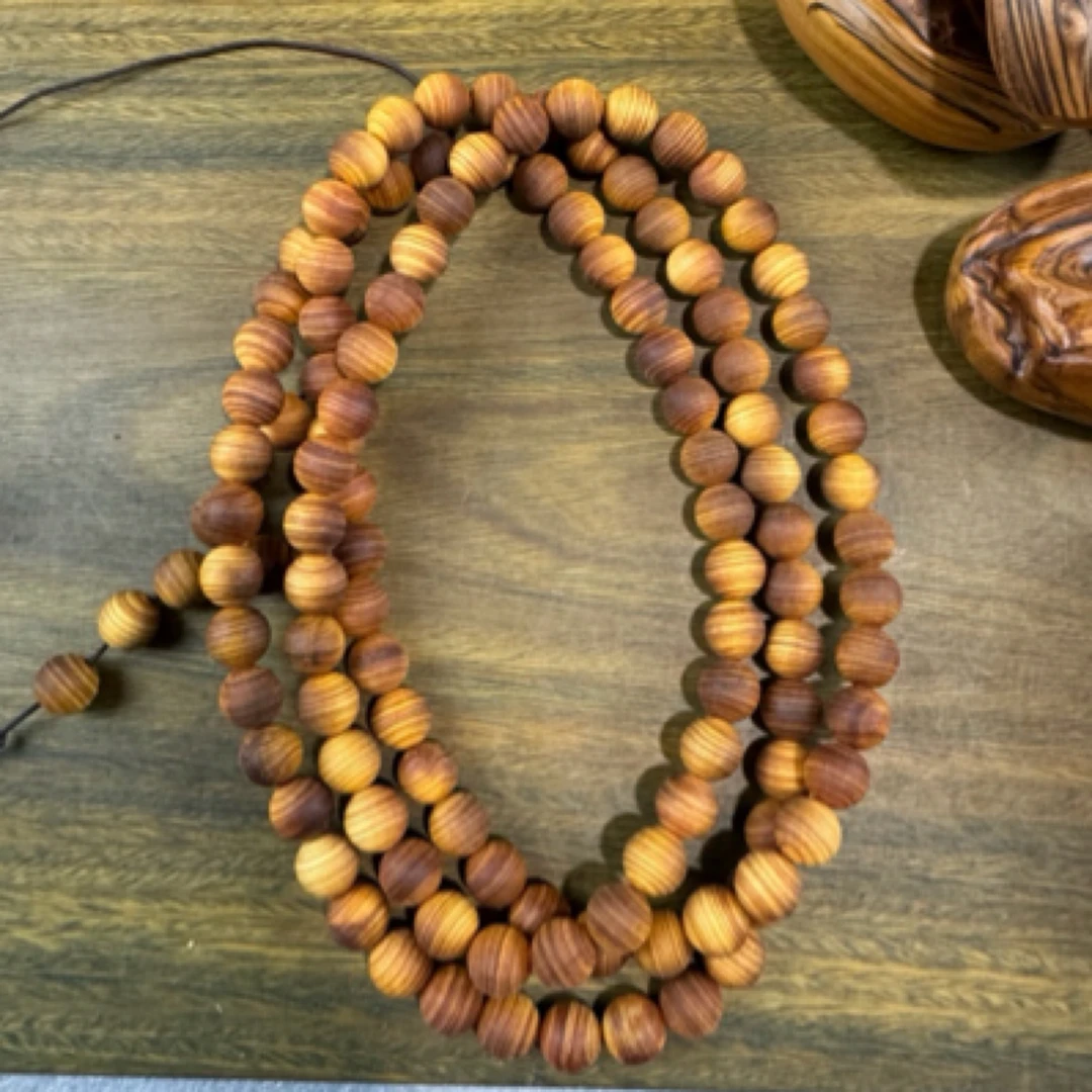 柏木（崖柏）1.0粗抛光香味浓郁持久留香手串高密老料108颗文玩念珠