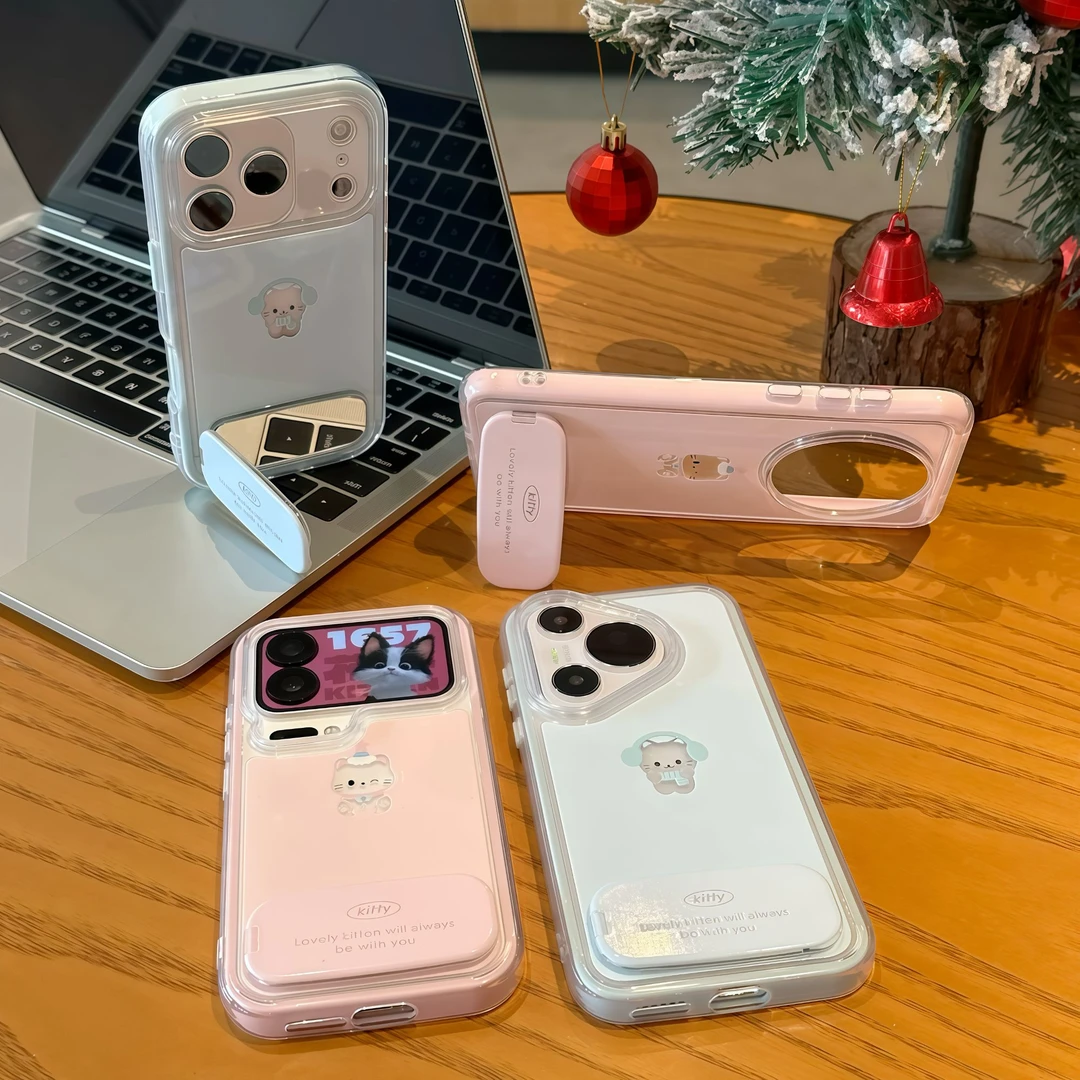 欧克里里情侣镂空猫咪适用苹果17/16手机壳华为vivo小米15/14oppo