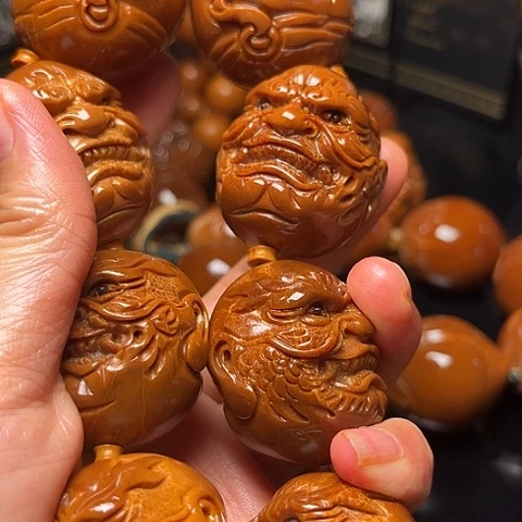 长***辉手串/手链橄榄核龙虎恶僧