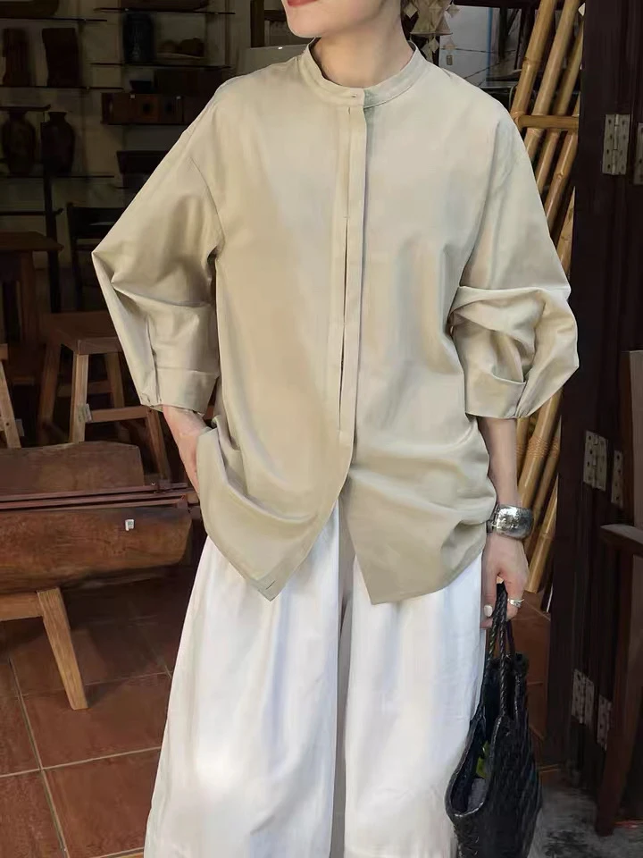 【七分袖圆领衬衫】超气质高品必备衬衫