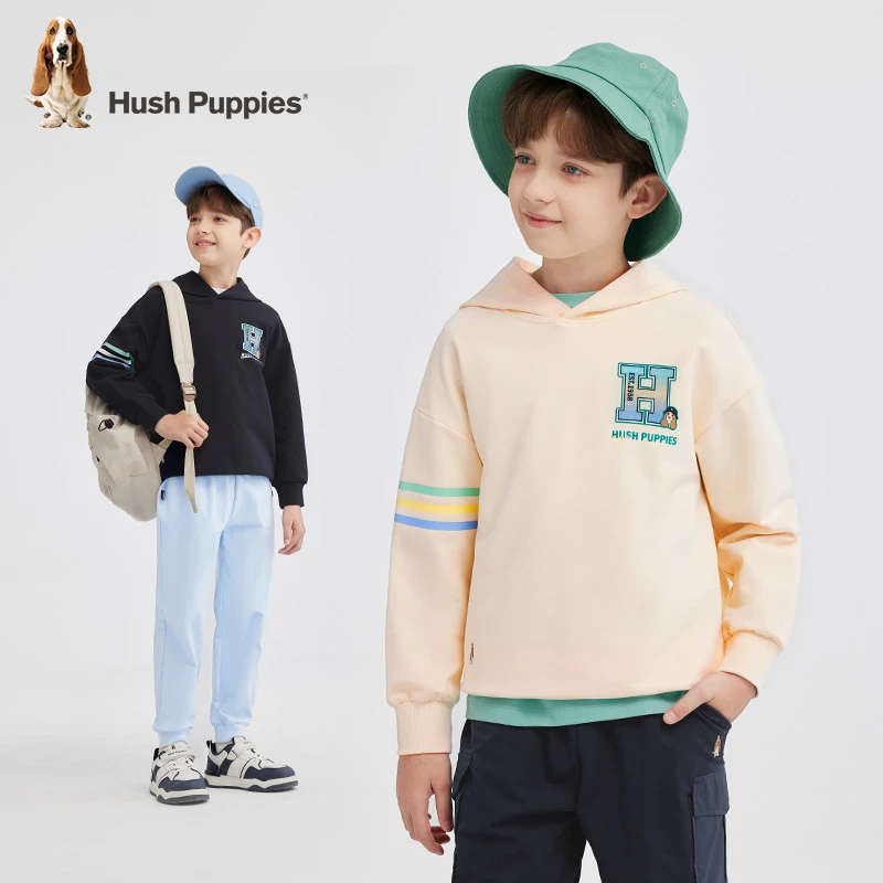 简约绣花舒适立体连帽卫衣 暇步士童装2025春季新款