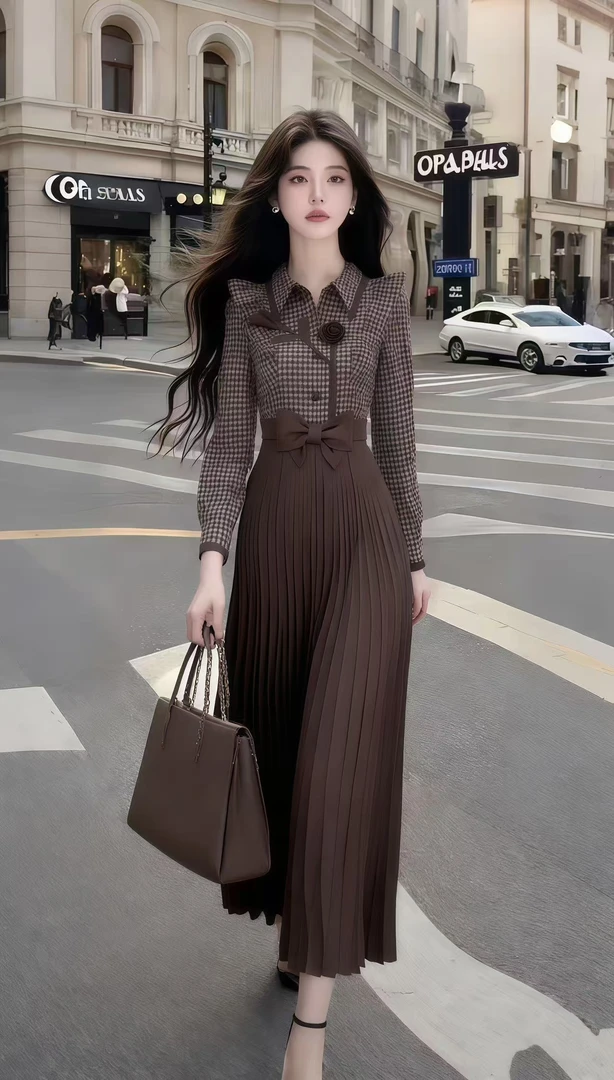 早秋穿搭气质小众设计感上衣修身半身裙女甜美小清新显瘦百搭个性