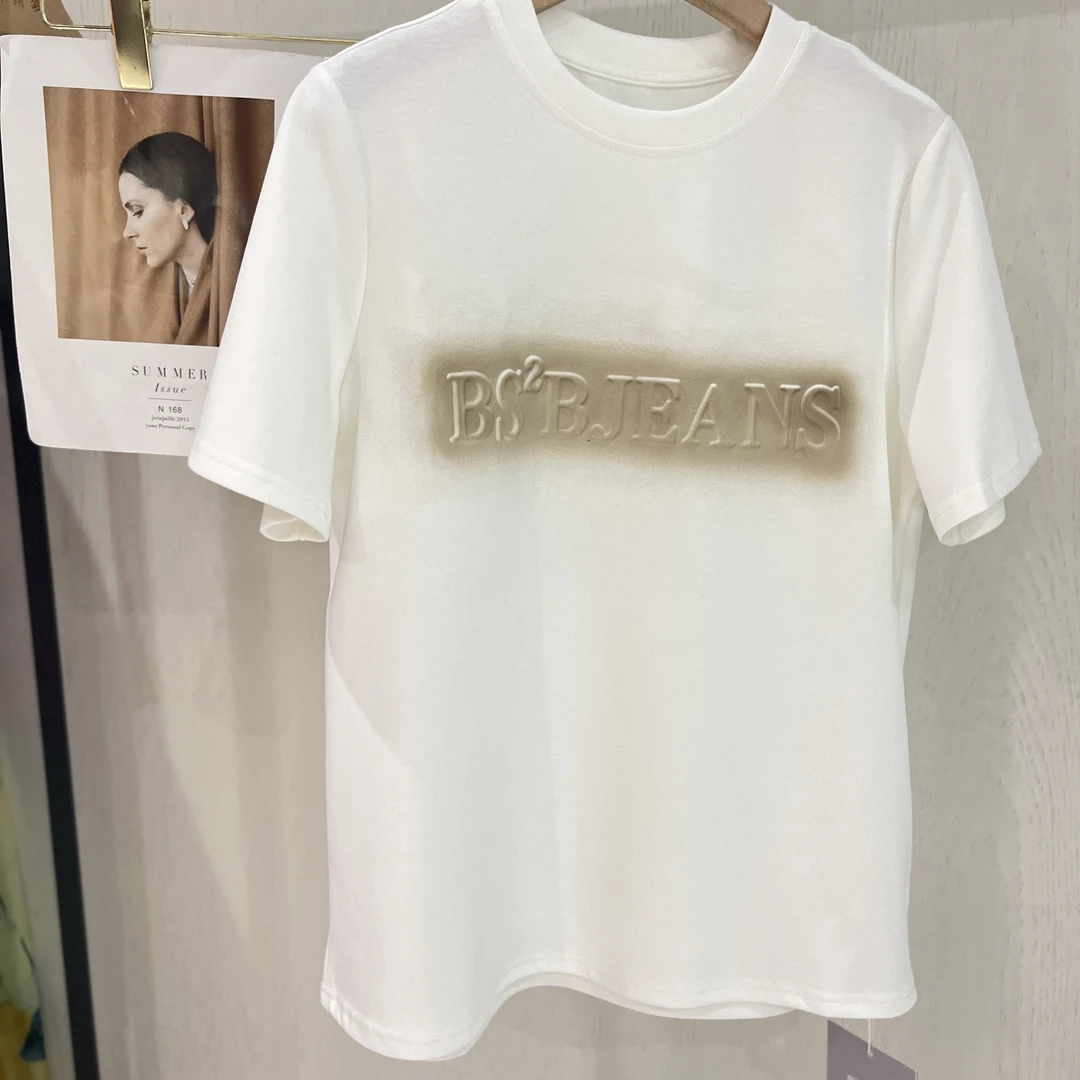 红姐严选晕染字母短袖T恤31473