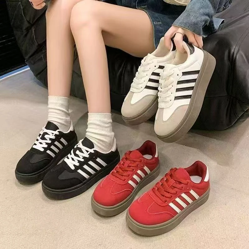 贝贝乐02厚底时尚德训鞋2025年德训鞋夏季圆头休闲板鞋女鞋德迅鞋