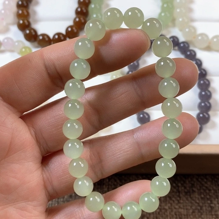 和田玉手串未镶嵌秋**雨