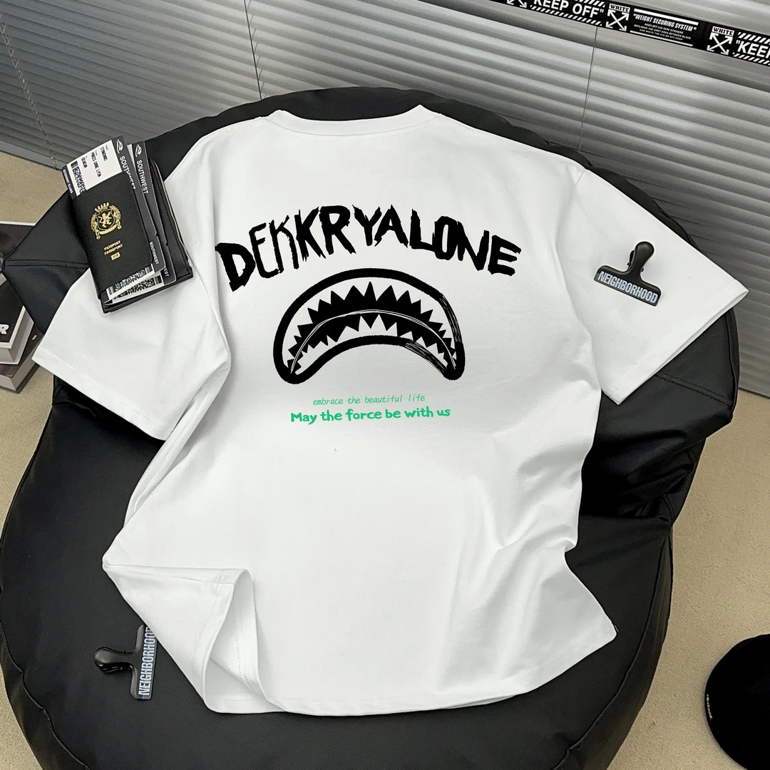 Dekkry潮牌夏季美式短袖纯棉宽松休闲T恤男女情侣半袖t恤潮流